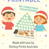 Free Christmas Countdown Calendar Printable Aussie Animals – from Sticksy Prints Australia
