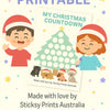 Free Christmas Countdown Calendar Printable Aussie Animals – from Sticksy Prints Australia - Sticksy Prints Australia
