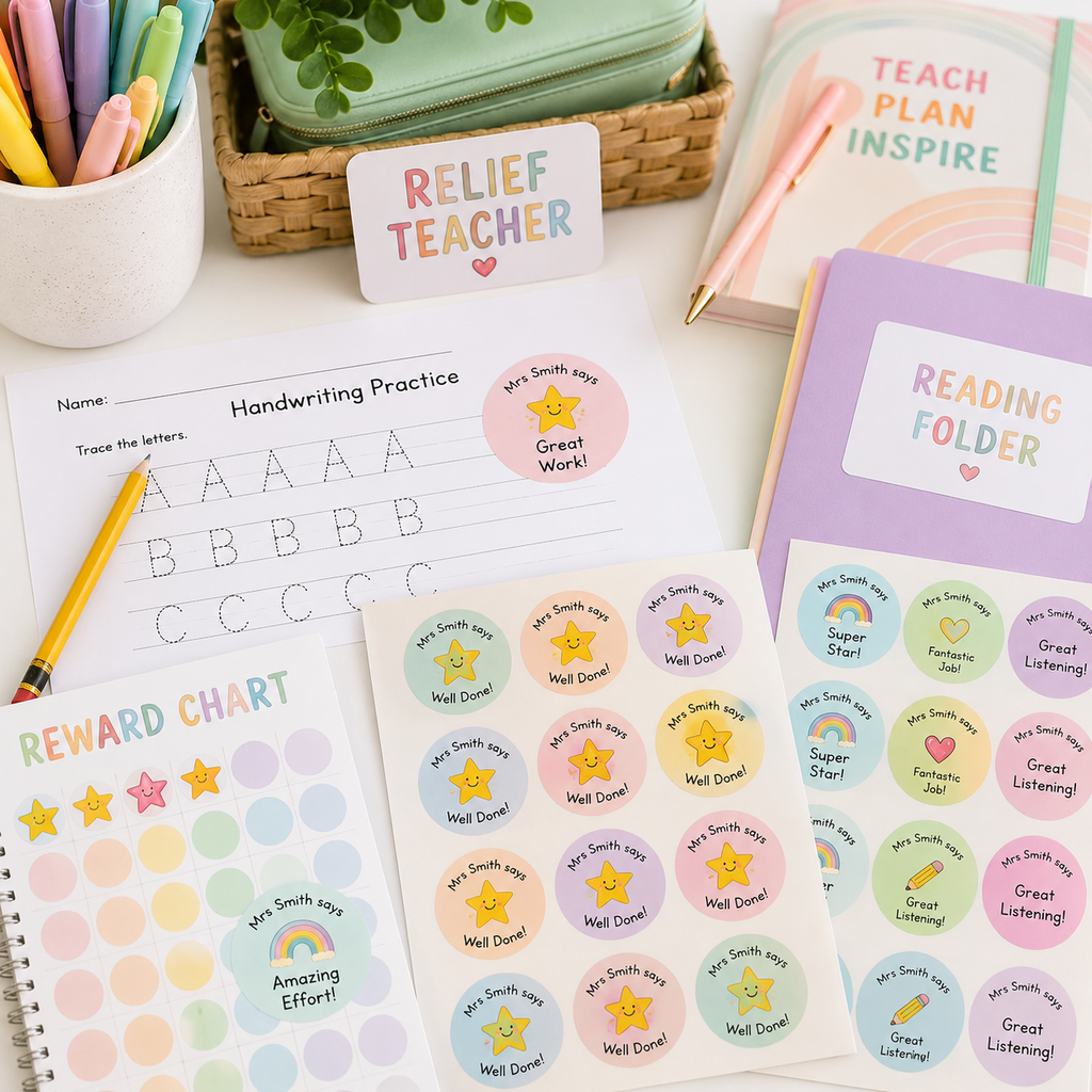 Relief Teacher Reward Stickers Australia