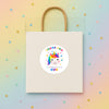 Personalised Kids Birthday Stickers Unicorn Rainbow Thank You Name Party Favour