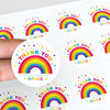 rsonalised Kids Birthday Stickers Rainbow Custom Name Party Favour