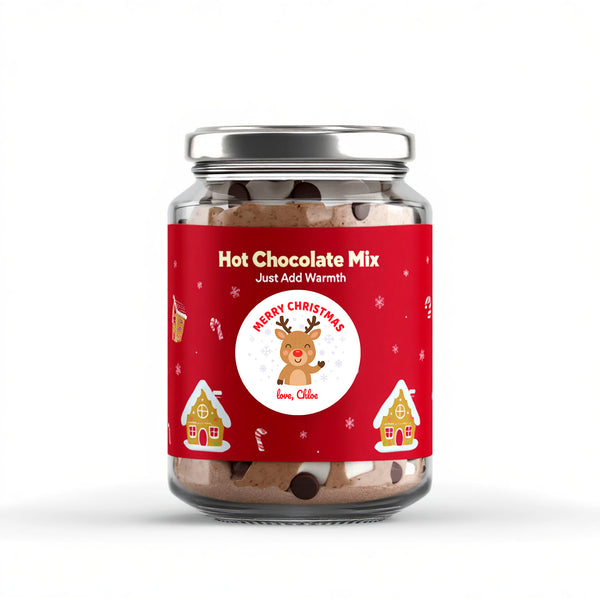 Personalised Kids Christmas Sticker Labels Reindeer Merry Christmas