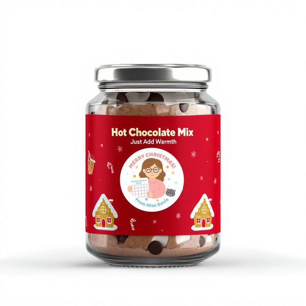 Personalised Female Teacher Christmas Stickers – Custom Holiday Stickers for Teachers