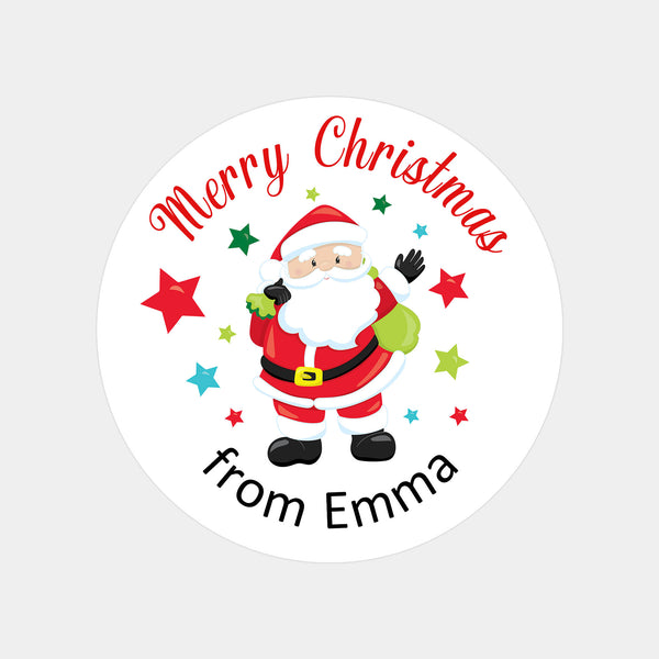 Personalised Kids Christmas Sticker Labels Santa Xmas