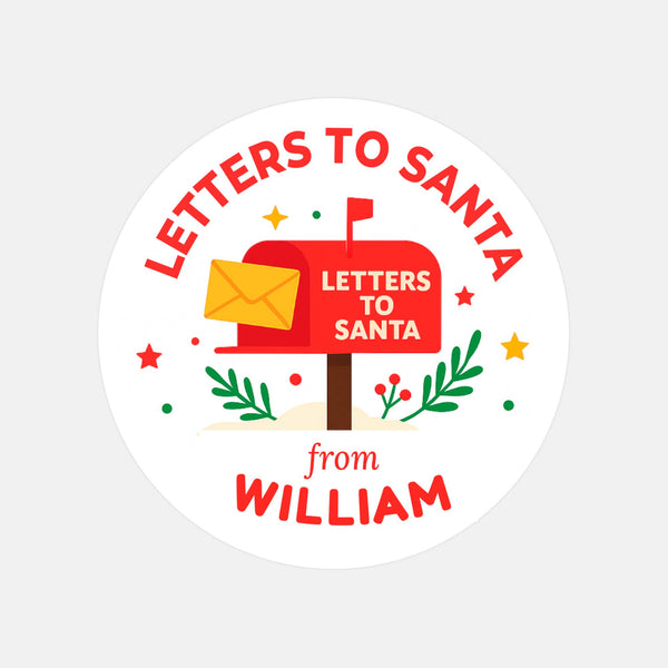 Personalised “Letters to Santa” Christmas Stickers Custom Name Gift Labels
