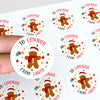 Personalised Kids Christmas Sticker Labels Gingerbread Man Festive