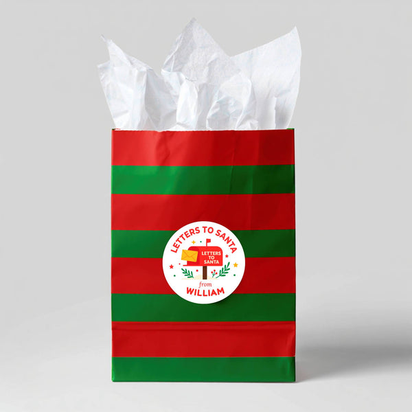 Personalised “Letters to Santa” Christmas Stickers Custom Name Gift Labels