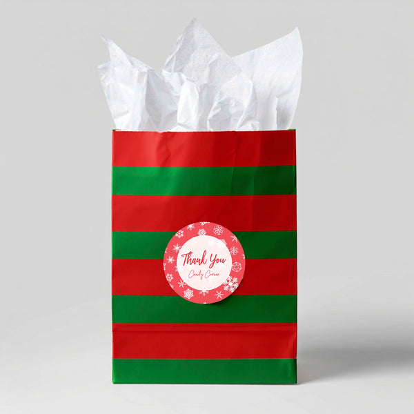 Personalised Christmas Sticker Labels Custom Kids Gift Tags Snowflake