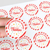 Personalised Christmas Sticker Labels Kids Candy Cane Name
