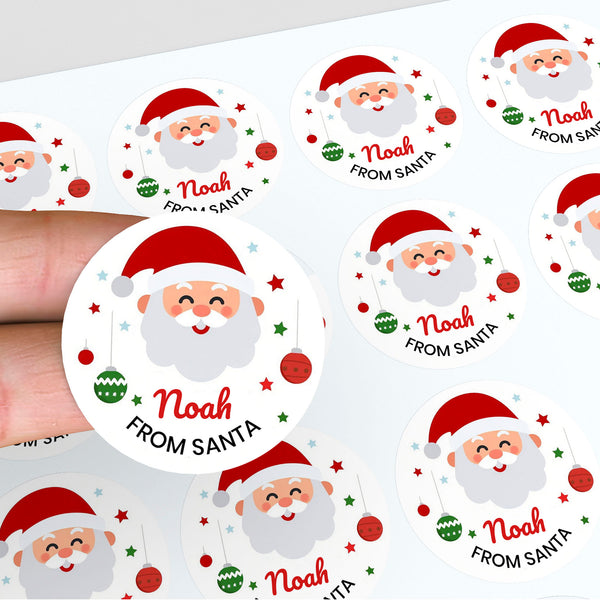 Personalised Kids Christmas Sticker Labels From Santa