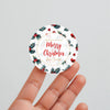 Personalised Merry Christmas Sticker Labels Holly Custom