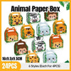 24Pcs Jungle Safari Animal Party Favor Boxes - Portable Cardstock Treat Gift Bags for Kids Birthday, Baby Shower & Events - 6 Cute Styles - Sticksy Prints Australia