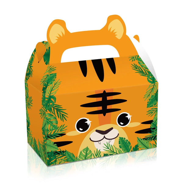 24Pcs Jungle Safari Animal Party Favor Boxes - Portable Cardstock Treat Gift Bags for Kids Birthday, Baby Shower & Events - 6 Cute Styles - Sticksy Prints Australia