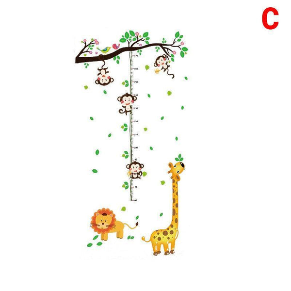 Safari Animals Height Chart - Removable Wall Sticker (Lion, Giraffe & Monkeys) - Sticksy Prints Australia
