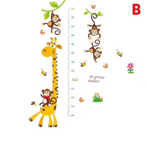 To Grow Taller" Giraffe & Monkey Height Chart - Wall Sticker - Sticksy Prints Australia
