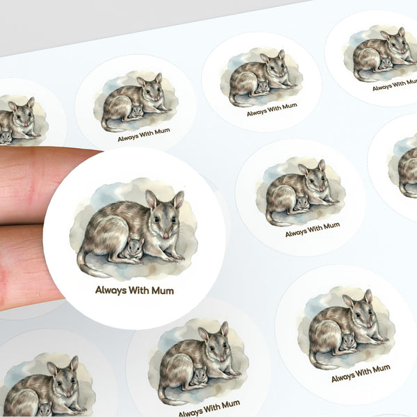 Always With Mum Sticker – Eastern Barred Bandicoot Mother & Joey Tasmanian Wildlife Sticker