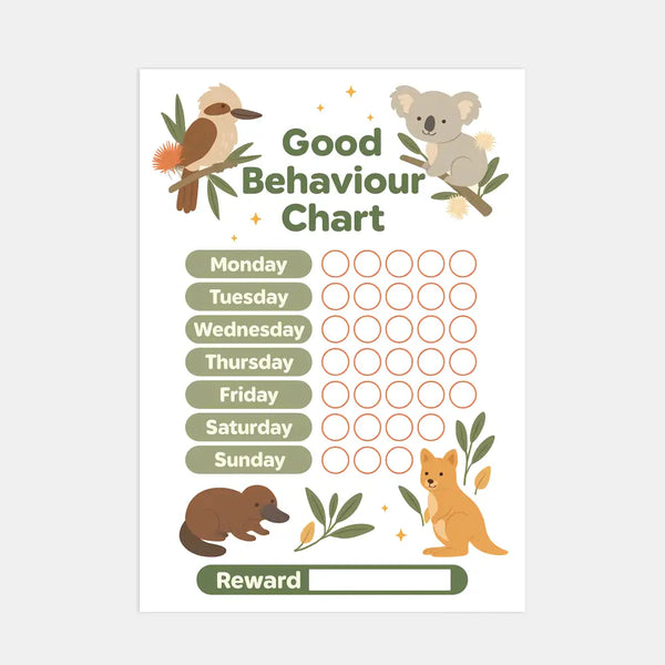 Australian Animal Good Behaviour Chart for Kids – Printable (A4)