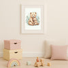 Baby Bear & Cub Nursery Print – Woodland Animal Wall Art Neutral Baby Room Decor Printable Nursery Poster Calm