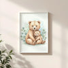 Baby Bear & Cub Nursery Print – Woodland Animal Wall Art, Neutral Baby Room Decor, Printable Nursery Poster, Calm Watercolour Artwork - Sticksy Prints Australia