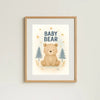Baby Bear Nursery Wall Art Print – Woodland Animal Printable (Digital Download) - Sticksy Prints Australia