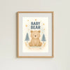 Baby Bear Nursery Wall Art Print – Woodland Animal Printable (Digital Download)