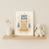 Baby Bear Nursery Wall Art Print – Woodland Animal Printable (Digital Download)