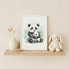 Baby Panda & Cub Nursery Print – Woodland Animal Wall Art, Neutral Baby Room Decor, Watercolour Panda Artwork, Printable Nursery Poster - Sticksy Prints Australia