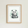 Baby Panda & Cub Nursery Print – Woodland Animal Wall Art, Neutral Baby Room Decor, Watercolour Panda Artwork, Printable Nursery Poster - Sticksy Prints Australia