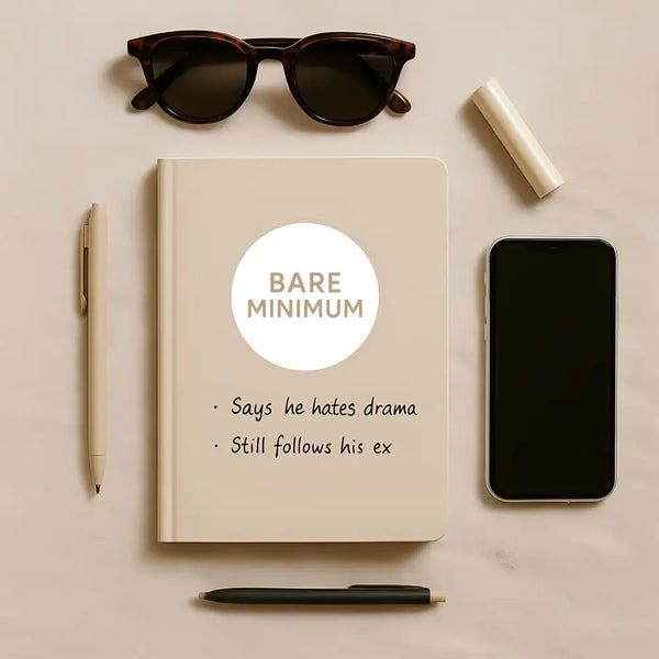 Bare Minimum Sticker – Funny Dating Sticker for Journals, Planners & Modern Dating Awareness - Sticksy Prints Australia