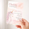 Blush Unicorn Birthday Invitations | Personalised Pastel Party Invites - Sticksy Prints Australia