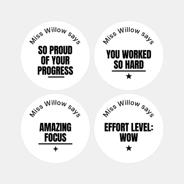 Bold Minimalist Teen Effort Stickers – Personalised Teacher Progress & Motivation Stickers - Sticksy Prints Australia