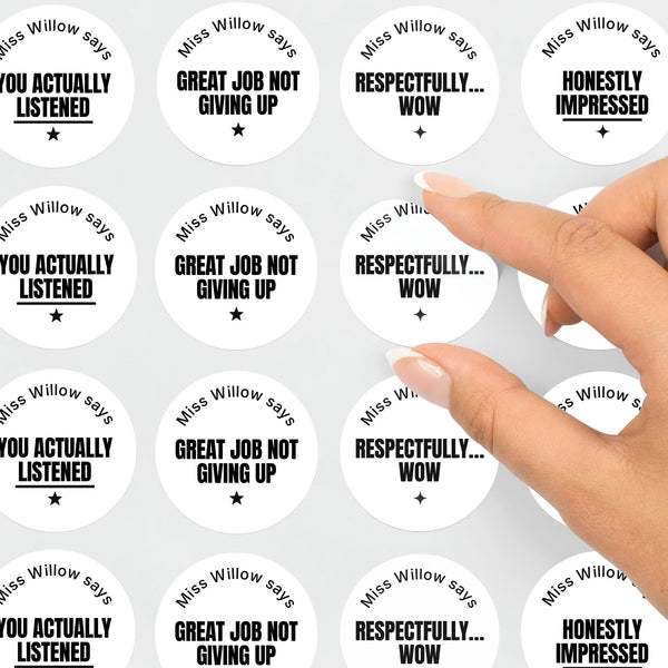 Bold Sarcastic Teen Behaviour Stickers – Personalised Minimalist Teacher Reward Stickers