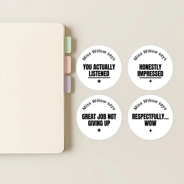 Bold Sarcastic Teen Behaviour Stickers – Personalised Minimalist Teacher Reward Stickers - Sticksy Prints Australia