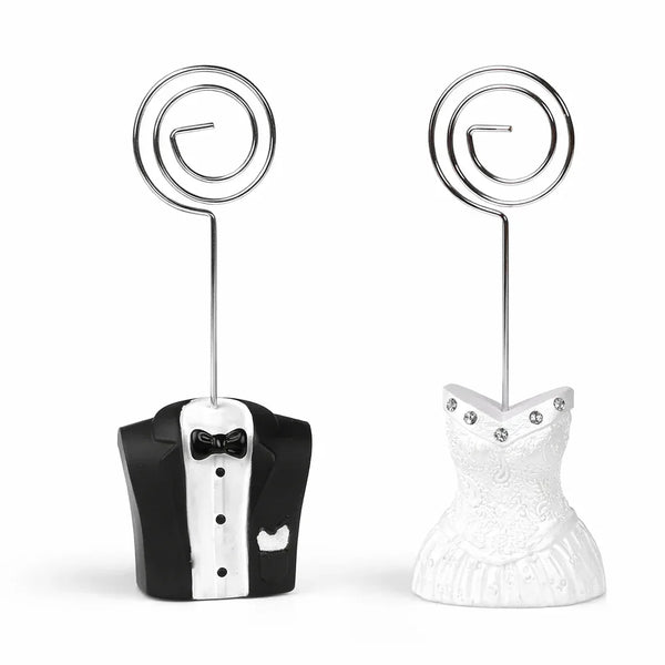 10 Pack of 5 Bride 5 Groom Wedding Name Card Place Stand - Wedding Table Decoration Bomboniere Favour Gift - Sticksy Prints Australia