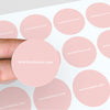 Business Website URL Stickers | Round Packaging Labels for Small Businesses Pink