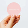 Business Website URL Stickers | Round Packaging Labels for Small Businesses Pink - Sticksy Prints Australia
