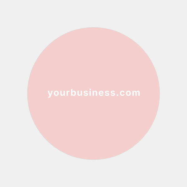 Business Website URL Stickers | Round Packaging Labels for Small Businesses Pink