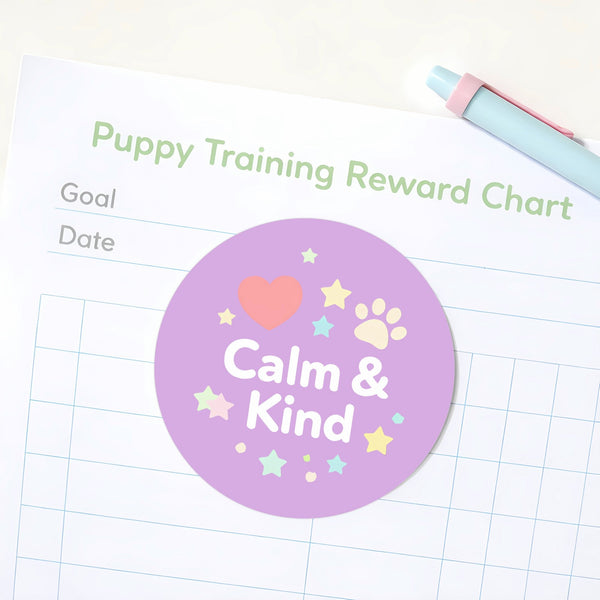 Calm & Kind Pet Training Reward Stickers | Gentle Positive Reinforcement Stickers for Dogs & Puppies