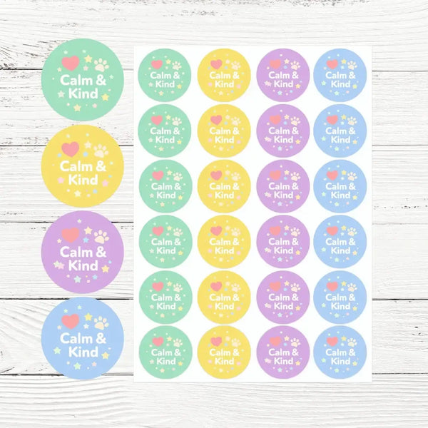 Calm & Kind Pet Training Reward Stickers | Gentle Positive Reinforcement Stickers for Dogs & Puppies - Sticksy Prints Australia