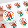 Christmas Mermaid Stickers β Custom Name Labels - Sticksy Prints Australia