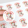 Christmas Unicorn Personalised Gift Stickers for Kids