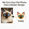 Custom Cat Photo Portrait Label Stickers – Personalised Just for You!