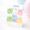 Cute Monster Birthday Invitations | Personalised Kids Party Invites - Sticksy Prints Australia