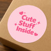 Cute Stuff Inside Stickers | Pretty Packaging Labels for Small Businesses