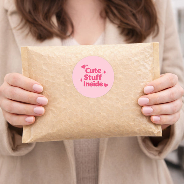 Cute Stuff Inside Stickers | Pretty Packaging Labels for Small Businesses