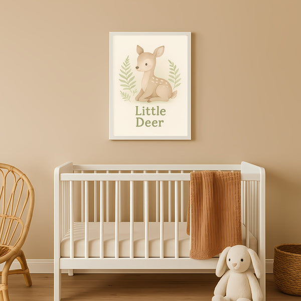 Deer Nursery Wall Art Print – Woodland Animal Watercolour (Digital Download)