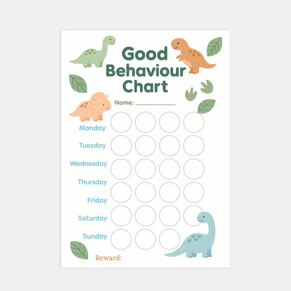 Dinosaur Kids Reward Chart Printable (Good Behaviour Chart – A4 Instant Download)