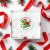Dinosaur Personalised Christmas Stickers – Cute Santa Dino Label
