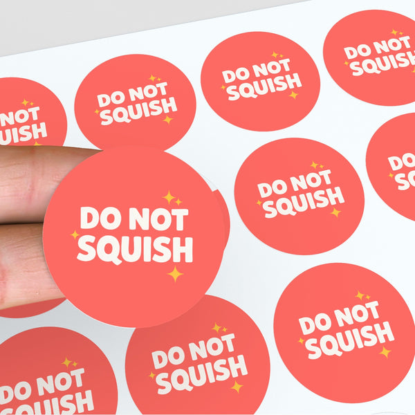 Do Not Squish Stickers | Bold Fragile Warning Labels for Small Business Packaging