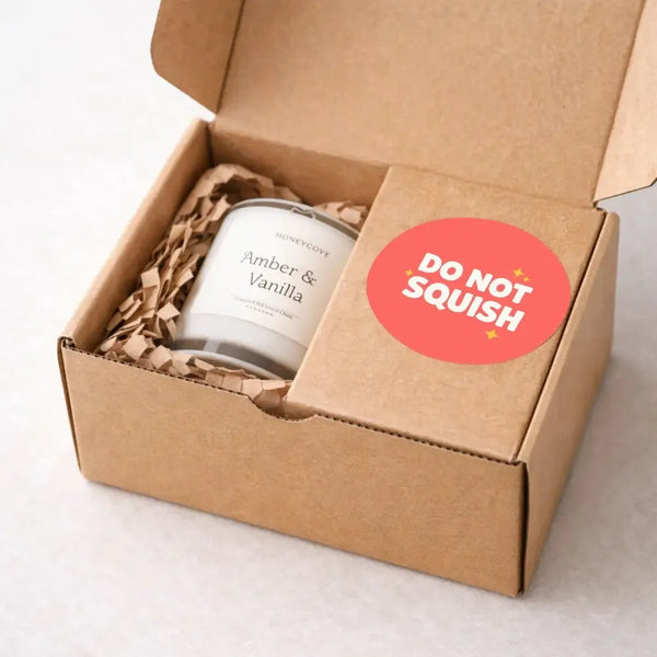 Do Not Squish Stickers | Bold Fragile Warning Labels for Small Business Packaging - Sticksy Prints Australia